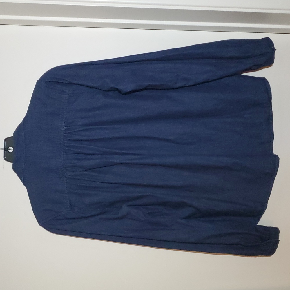 A Shirt Thing Denim Top With Ruffle - Picture 3 of 4